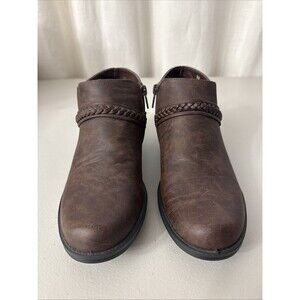 Easy Street Comfort Wave Booties Brown Zip Women’s Size 9